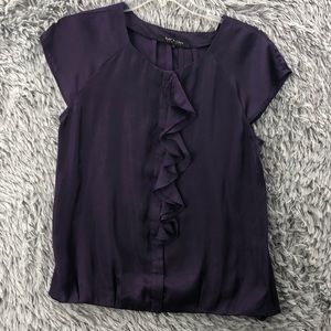 Violet & Claire Blouse Womens Large New York Ruffle Purple Top